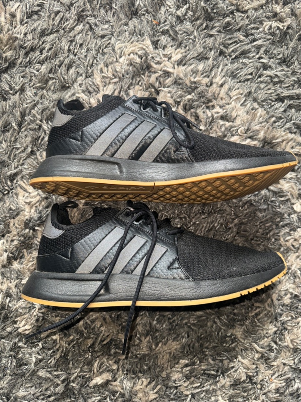 adidas Black Men’s Athletic Sneakers with Gum Outsole
